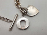 Tiffany & Co. 0.925 Silver 74.5g Heart Charm Cable Chain 15 In Do1224lrxde