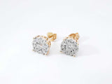 0.70 Cttw Diamond & 14k Yellow Gold Halo Stud Earrings 3.5 Grams Fw0826orzdu