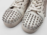 Christian Louboutin Flat Spike White Leather Shoes Size Eu 45 Do0225wrxde