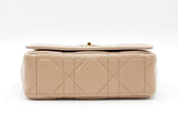 Christian Dior Small Soft Caro Bag In Beige Macrocannage Lambskin Fw0326srxdu