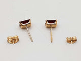 Red Garnet 10k Yellow Gold 0.8g Stud Earrings Do0726wxde