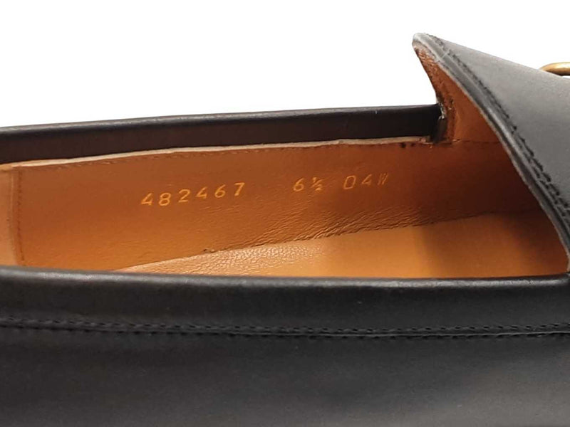 Gucci Jordaan Horsebit Black Leather Loafers Us Size 6.5 Fw0525lrzdu