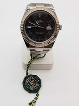 Rolex 116334 41 Datejust Gray Dial Fluted Bezel Oyster Band Watch Do1025sxzxde