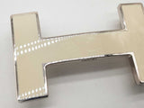 Hermes 32mm H Creme White Enamel Silvertone Belt Buckle Do0126wrxde
