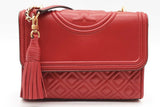 Tory Burch Fleming Red Leather Shoulder Bag Eb0726pxde