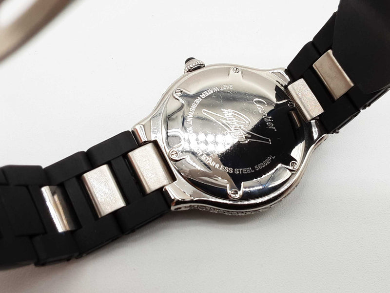 Cartier 37 21 Must De Cartier Autoscape Aftermarket Diamonds Steel Watch Do0725oxzde