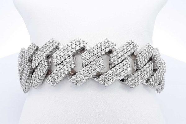 18.32ctw Diamond Bracelet In 14k White Gold 134 Grams 8.5 Inch Eb0225lrxxzsa