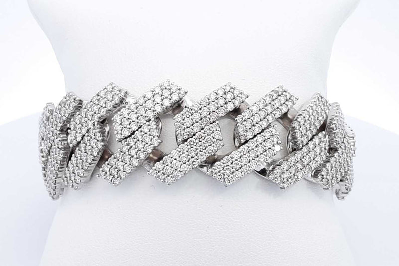 18.32ctw Diamond Bracelet In 14k White Gold 134 Grams 8.5 Inch Eb0225lrxxzsa