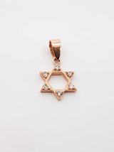 Diamond & 14k Rose Gold Star Of David Pendant 1.6 Grams Fw0425lrdu