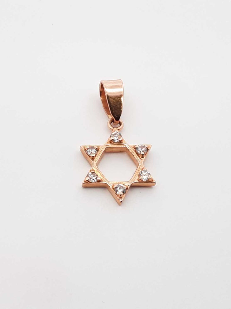 Diamond & 14k Rose Gold Star Of David Pendant 1.6 Grams Fw0425lrdu