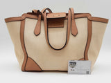 Gucci Swing Tote Bag Beige Canvas Brown Leather Sd0526rirde