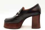 Gucci Horsebit Black Leather Platform Loafers Size 40 Eb0326wwrde