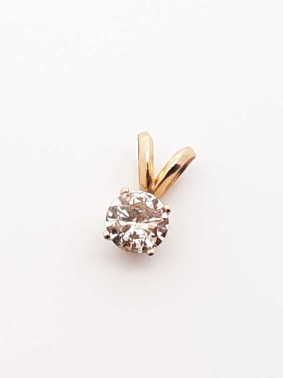 .65 Cttw Diamond & 14k Yellow Gold Solitaire Pendant 0.7 Grams Fw1024pzxdu