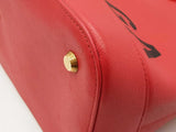 Balenciaga Red Leather Ville Top Handle Logo Bag Eb0326cxzde