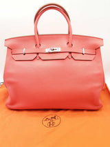 Hermes Birkin 40 Rose Jaipur Red Togo Palladium Hardware Handbag Do0424lzxzxde