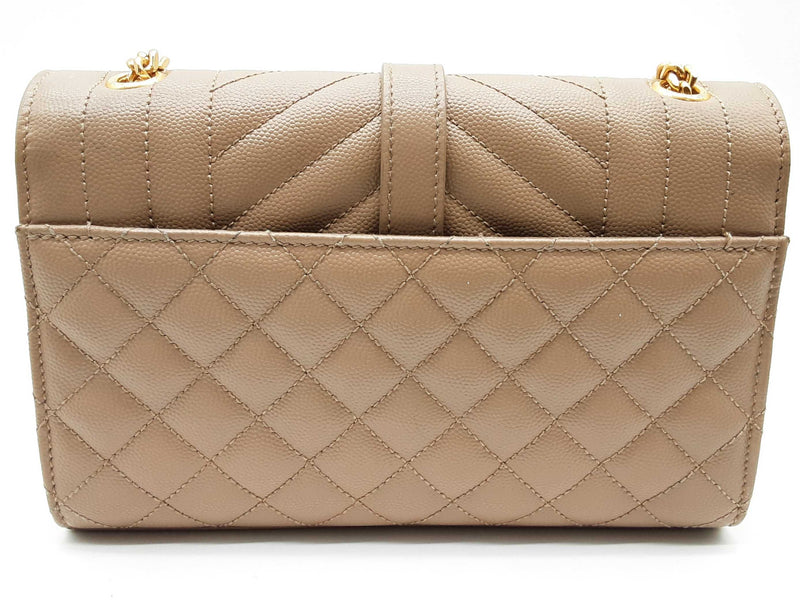 Yves Saint Laurent Envelope Tan Quilted Leather Chain Crossbody Bag Do0824lxzxde