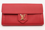Louis Vuitton Red Leather Lockme Long Wallet Eb0826orxsa