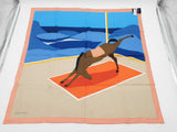 Hermes Cheval Tete En Bas Yoga Horse Orange Blue Scarf Do0126lcrde