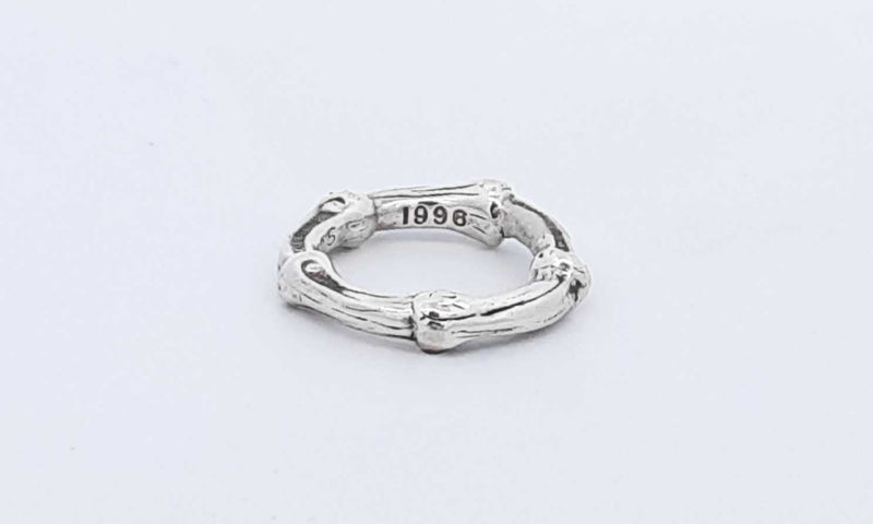 Tiffany & Co. 1996 Stering Silver Bamboo Ring Size 4.75, 5.2 Grams Eb1223crsa