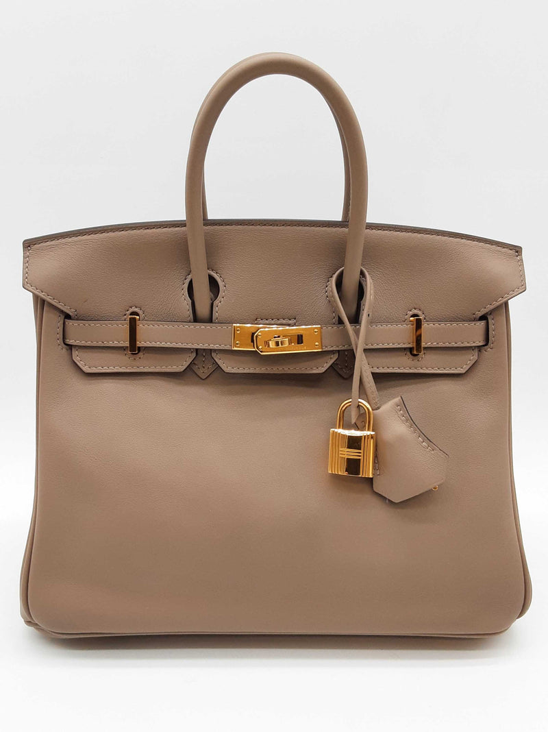 Hermes Birkin 25cm Gris Asphalte Gray Swift Gold Hardware Handbag Dolirxzde