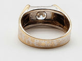 0.48 Carat Natural Diamond 14k Two Tone Gold 6.5g Ring Size 7 Do0526ixzde