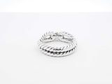 David Yurman Cable Loop Ring In Sterling Silver & 18k Yellow Gold 6.6 Grams Size 5.5 Fw0726lzxdu