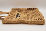Prada Raffia Crochet Logo Tote Bag Eb1026exzde