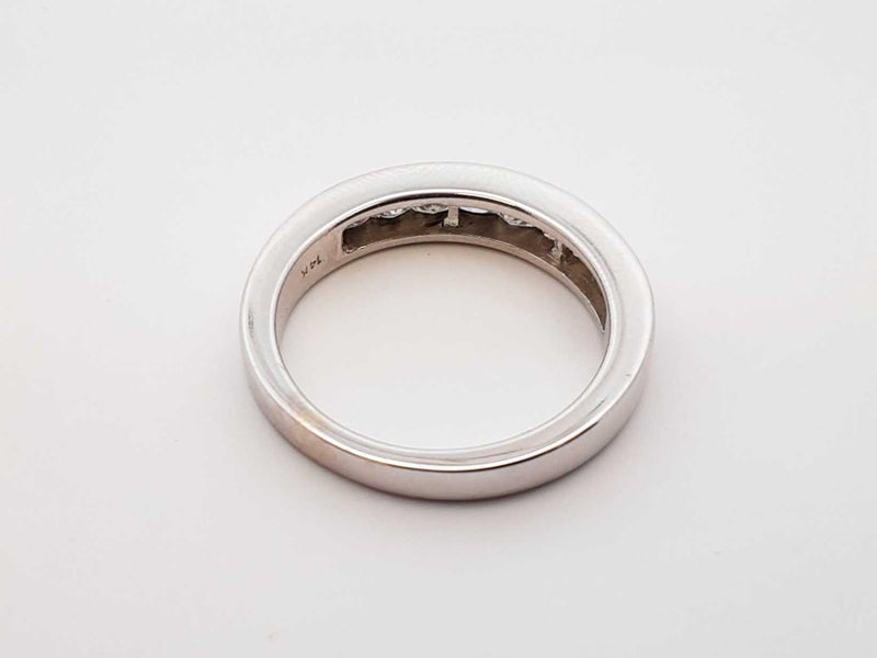 1.71 Cttw Diamond & 14k White Gold Channel Ring 4.7 Grams Size 7 Fw0925iwzdu