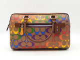 Coach Rowan Limited Edition Pride Satchel In Rainbow Signature Coated Canvas Fw0826lcrdu