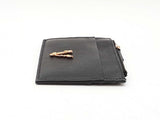 Versace Virtus Black Grained Leather Card Holder Wallet Fw0525izdu
