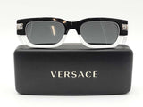 Versace Black & White Acetate Full Rim Rectangular Sunglasses Fw0326crdu