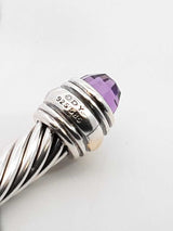 David Yurman Cable Classics 925 & Amethyst Bangle 29.6 Grams 7 Inch Fw0426olxdu