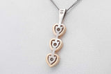 Diamond Triple Heart Pendant Necklace In 10k White Gold 2.3g 18 Inch Eb0526lxzsa