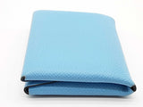 Hermes Duo Calvi Celeste Blue Epsom Snap Card Change Holder Do1125wxzde