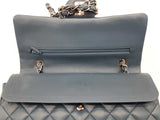 Chanel Medium Classic Double Flap Blue Quilted Leather Bag Do0825ixzxde