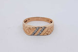 14k Yellow Gold Nugget Ring With Diamonds 6.1 Grams Size 10.75 Eb0526prxsa