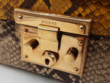 Gucci Medium Padlock Shoulder Bag In Neutral & Yellow Python Snakeskin Fw0726wzxdu
