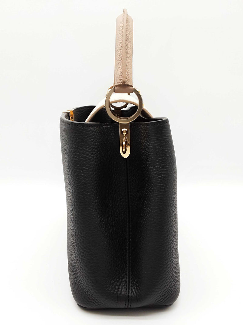 Louis Vuitton Capuccine Black White Leather Shoulder Bag Do0525ooxzde
