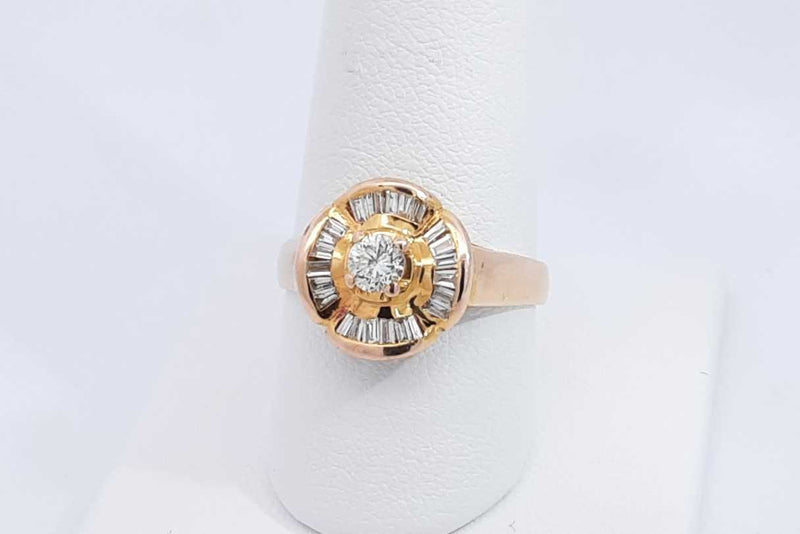 0.81ctw Diamond Ring In 14k Yellow Gold 3.9 Grams Size 8.25 Eb0225wrxsa