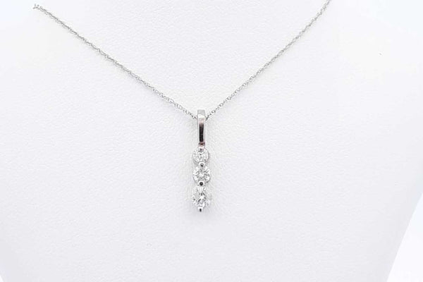 Approx. 0.22ctw Diamond 14k White Gold Pendant & 10k Chain 1.2g 18 In Eb1124pxdu