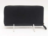 Roberto Cavalli Black Leather Zip Wallet Black Wallet