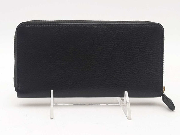 Roberto Cavalli Black Leather Zip Wallet Black Wallet