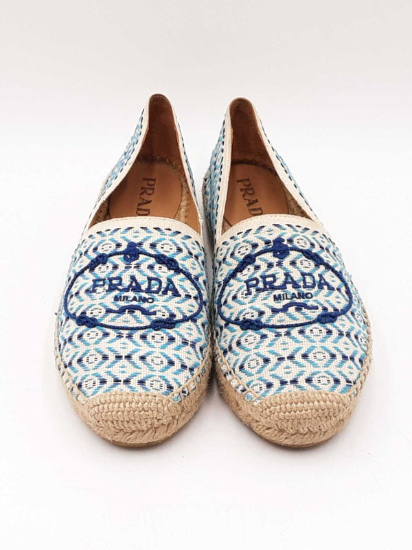 Prada Nastro Jacquard Embroidered Espadrilles Size Eu 36 Fw0525lzxdu