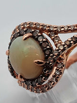Le Vian Opal & Diamond 14k Strawberry Gold Ring 5.1 Grams Size 7 Fw0225wxzdu