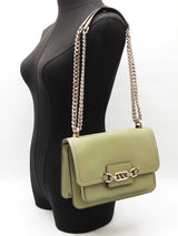 Michael Kors Heather Shoulder Bag In Sage Green Leather Fw0226rrdu