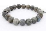King Baby Labradorite Bead Bracelet With Mb Cross 925 Sterling Silver 33.3 Grams Eb0726lxzsa