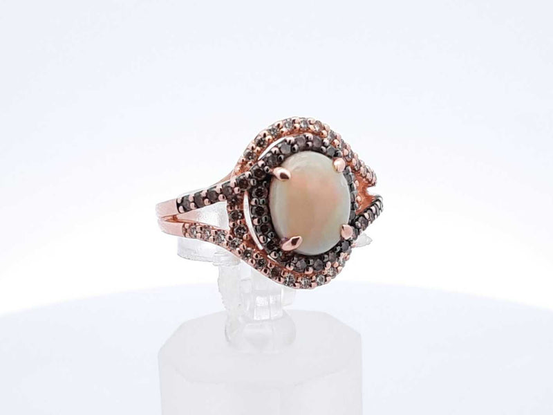 Le Vian Opal & Diamond 14k Strawberry Gold Ring 5.1 Grams Size 7 Fw0225wxzdu