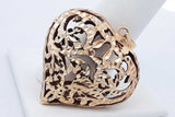 10k Yellow Gold Filigree Heart Shape Pendant 8 Grams Eb0924lixsa