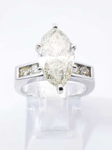 3.07 Ctw Marquise Diamond & 14k Gold Engagement Ring 7.8g Size 5.75 Fw0426pzxzdu
