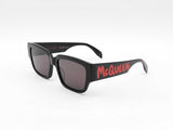 Alexander Mcqueen Graffiti Print Black Acetate Sunglasses Fw0925crdu